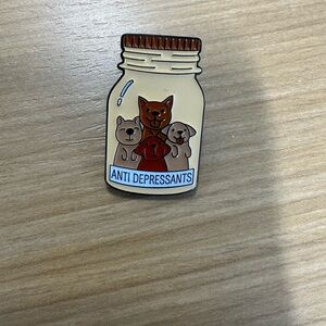 Cute Animal Enamel Pin - Cream and Brown